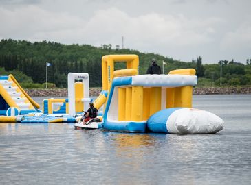 100 People Capacity Inflatable Water Park Games With TUV Certification